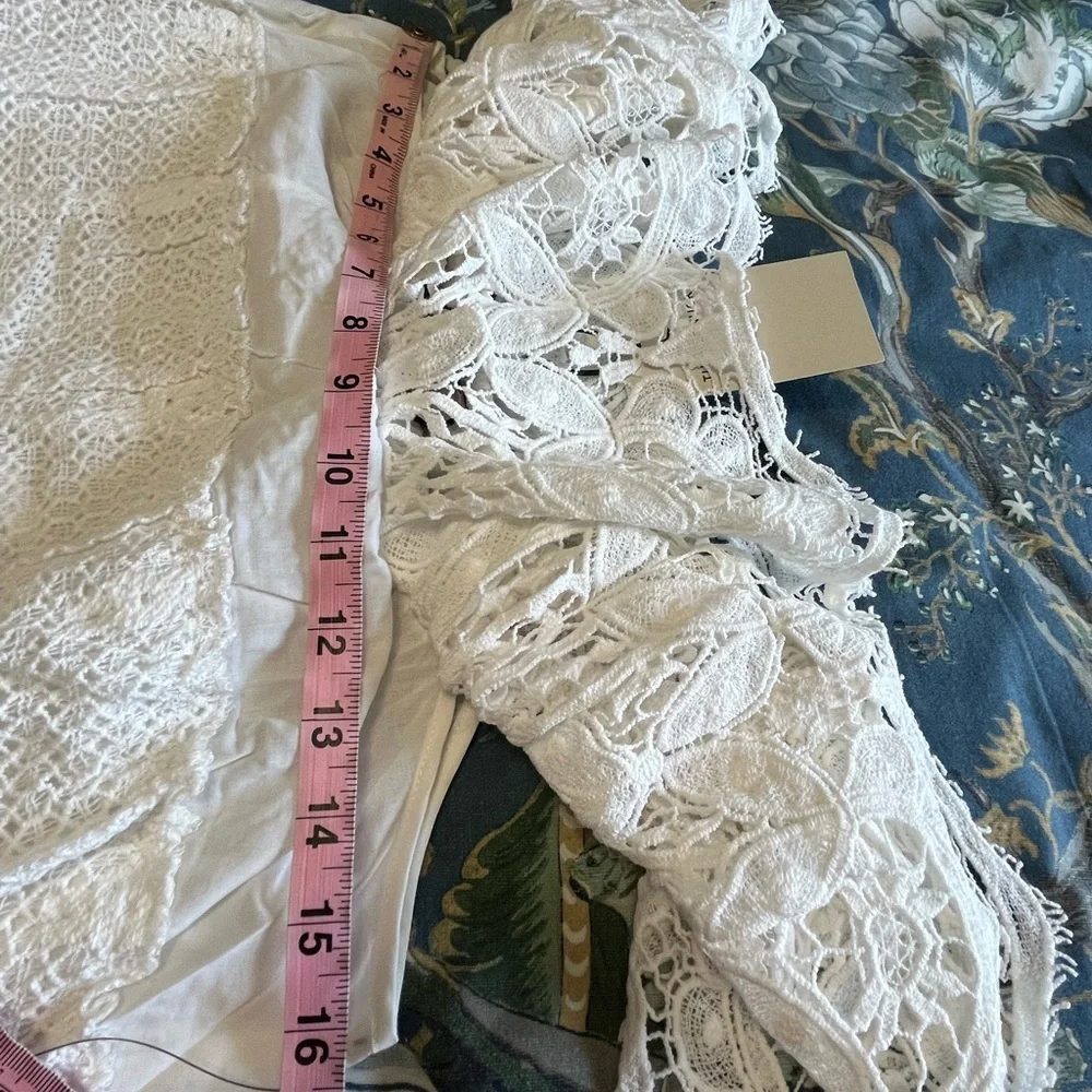 Tuckernuck Avalon White Lace Mini Dress GORGEOUS Bridal Beach Boho XS and Small - Picture 8 of 11